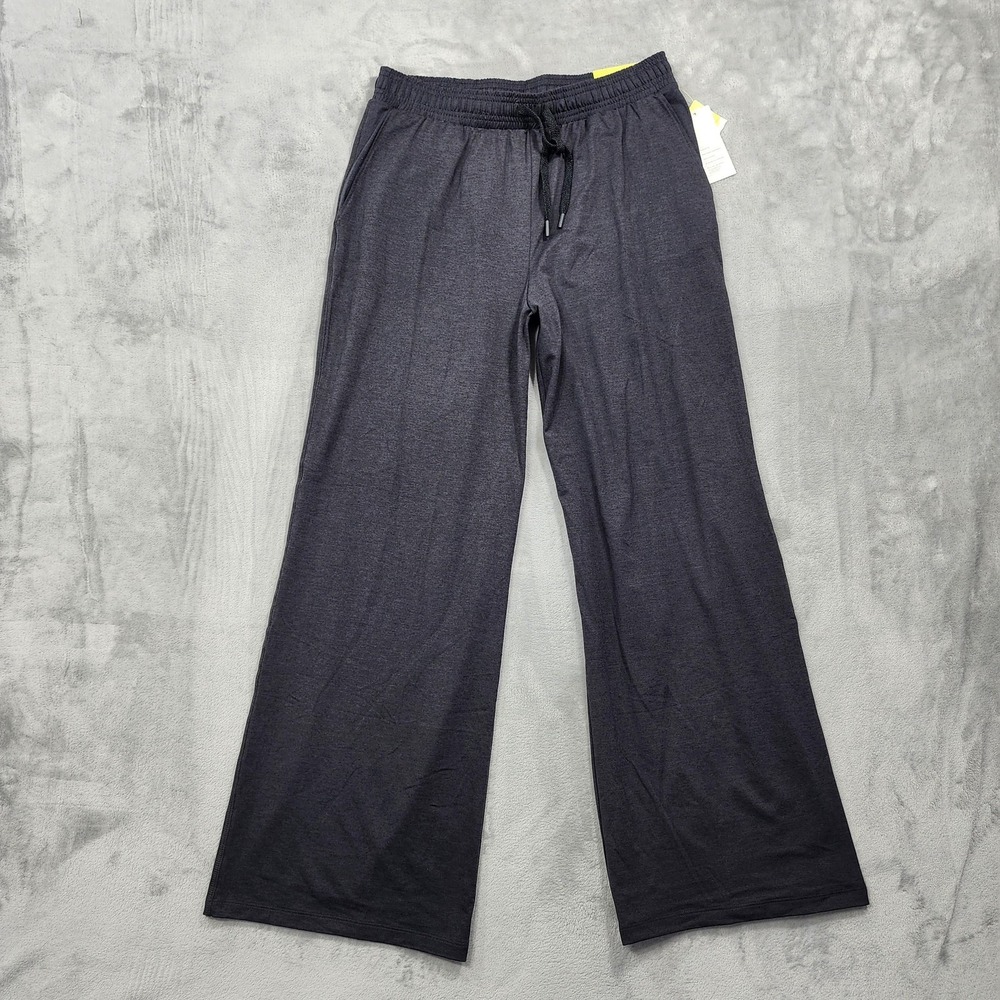 NEW All In Motion Pants Womens M Black High Rise Wide Leg Yoga Lounge Workout